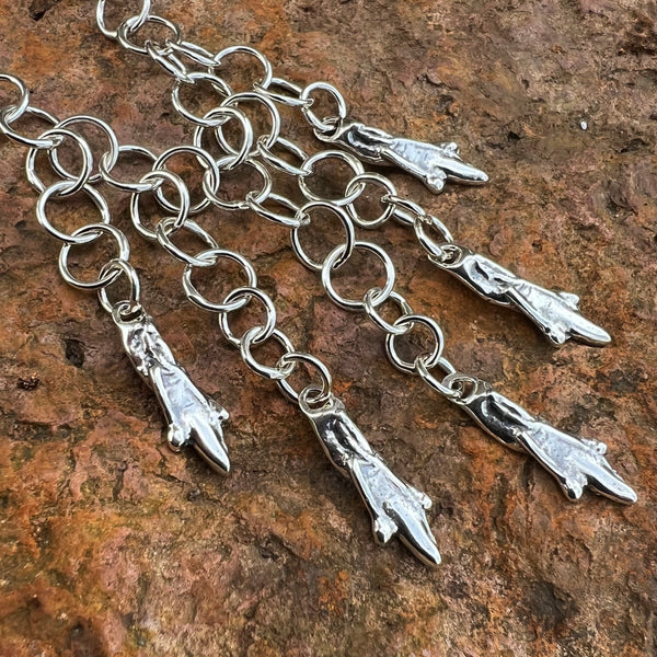 chainmail necklace with short twigs