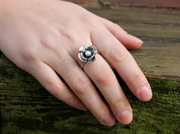 Double Dogwood Pearl Ring