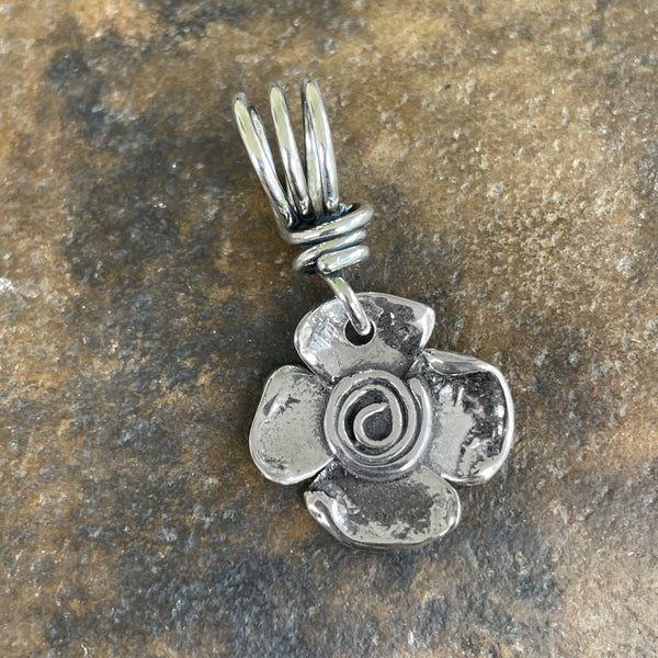 Small Spiral Flower Pendant