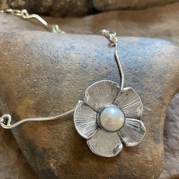 Pearl Flower Necklace on Signature Chain