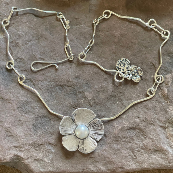 Pearl Flower Necklace on Signature Chain