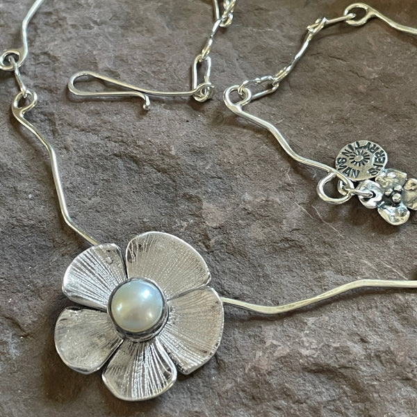 Pearl Flower Necklace on Signature Chain