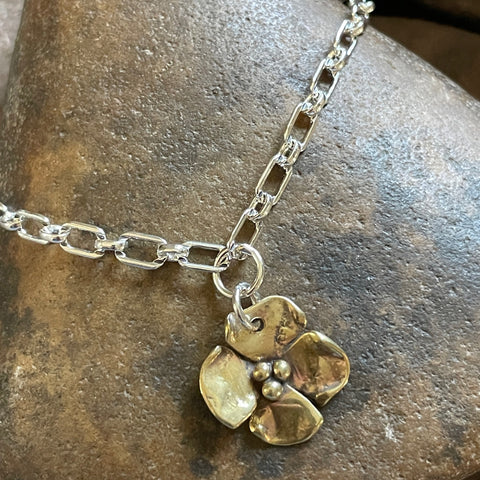 Brass Dogwood Flower Anklet