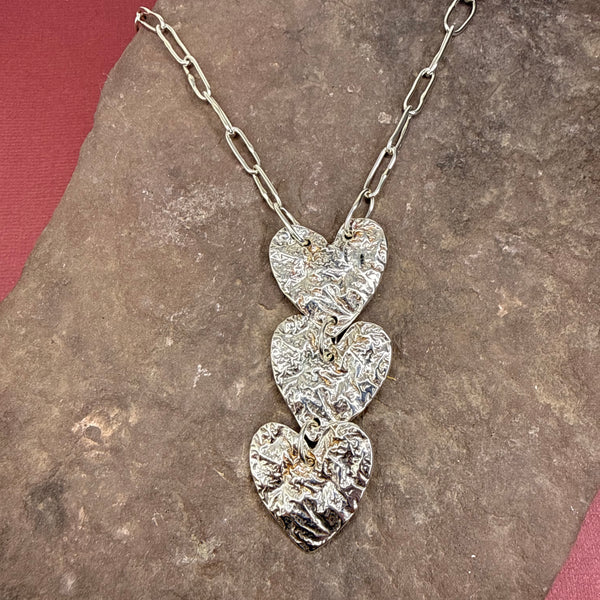 Triple Heart drop Necklace