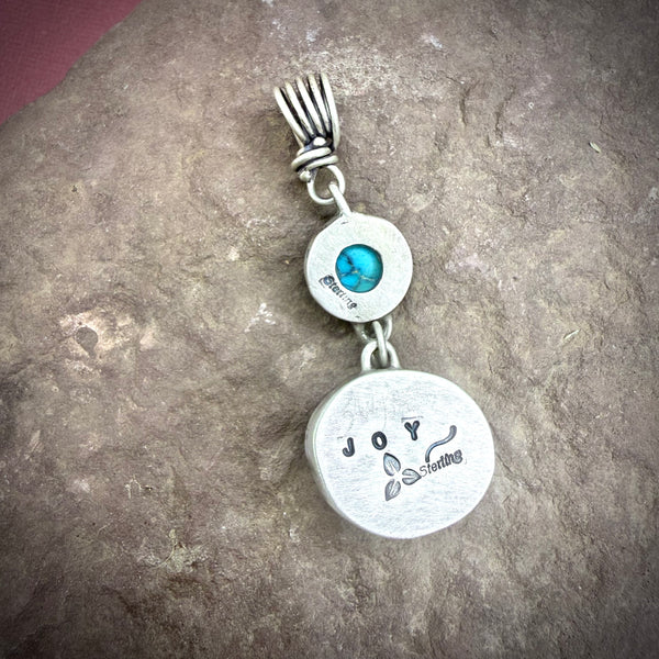 River Stone Pendant with Turquoise