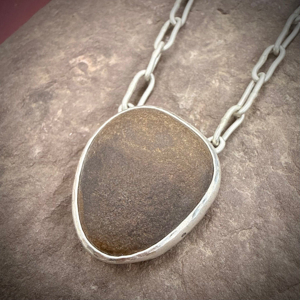 River Stone Necklace "Love"