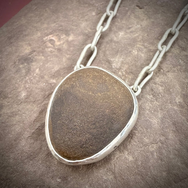 River Stone Necklace "Love"