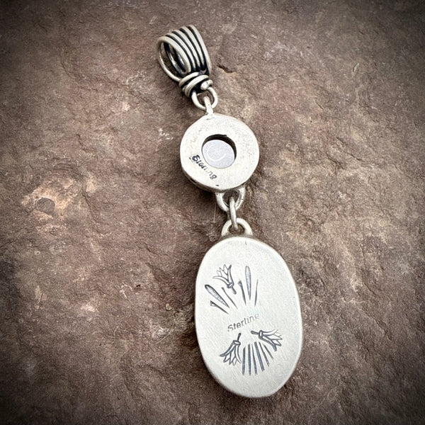 River Stone Pendant with clear quartz
