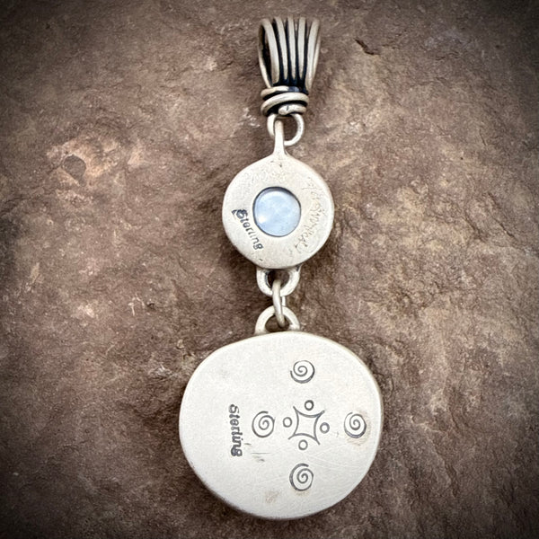 River Stone Pendant with pink pearl
