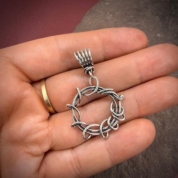wrap vine circle pendant