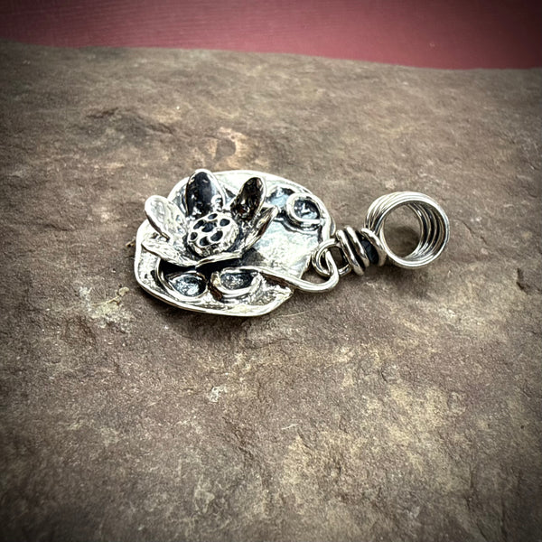 Nouveau pendant with lotus flower