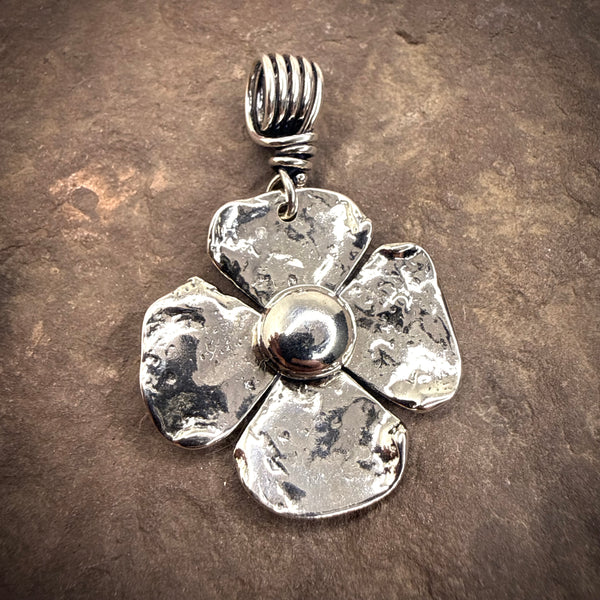 four petal ball flower pendant