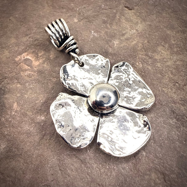 four petal ball flower pendant