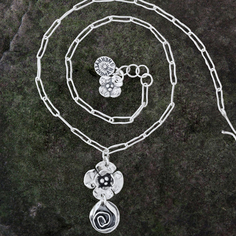 Double Dogwood and Rose Necklace