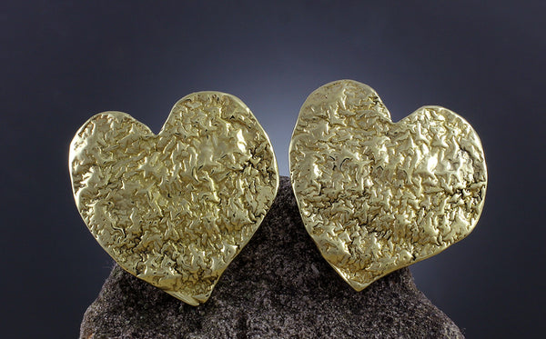Large Reticulated Heart Earrings