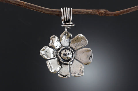 Sterling Silver Sunflower Pendant