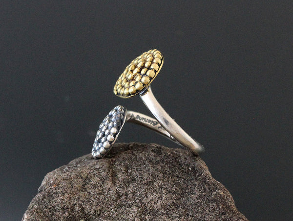 Beaded Spiral Flare Ring