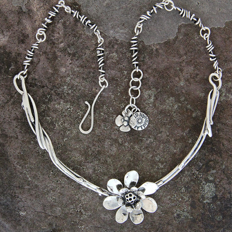 Large Spiral Flower Necklace