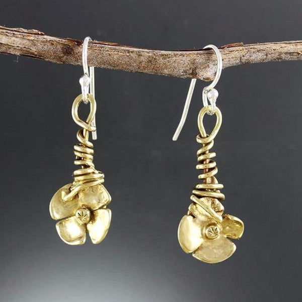 Wrapped Vine Flower Earrings