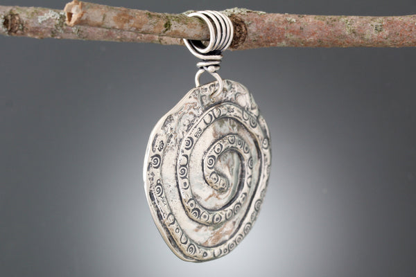 Stamped Spiral Pendant