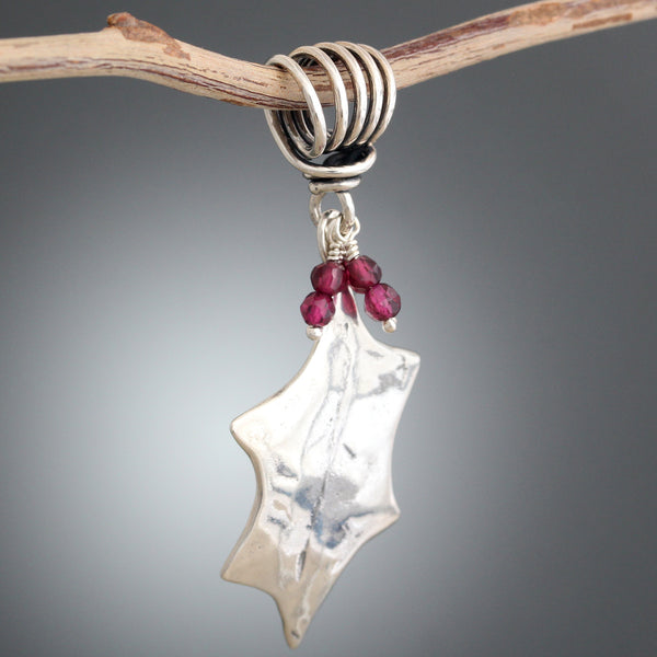 Holly Leaf Pendant with or without Garnet Berries