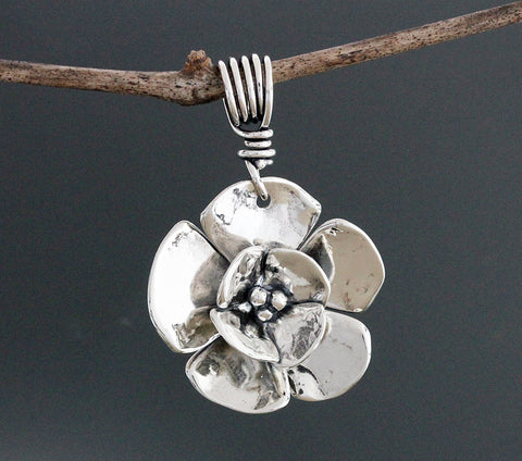 Sterling Silver Double Dogwood Pendant