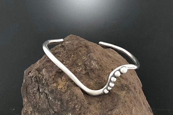 Wavy Cuff with Silver Balls