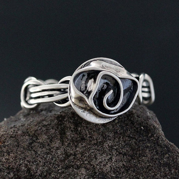 Sterling Silver Light Wrapped Vine Ring with Rose