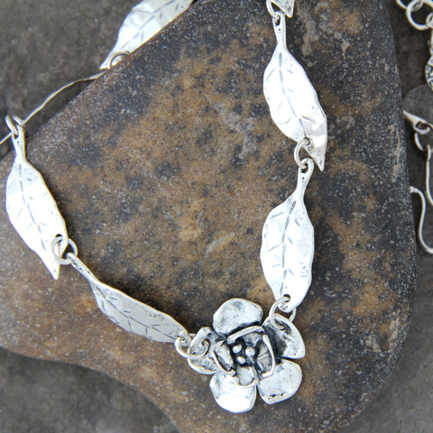 Leaf & Double Dogwood Necklace