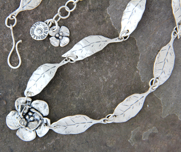 Leaf & Double Dogwood Necklace
