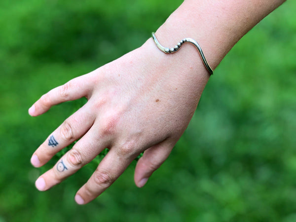 Wavy Cuff with Silver Balls
