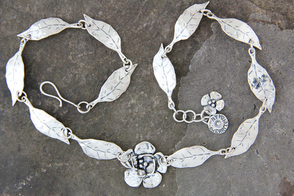 Leaf & Double Dogwood Necklace