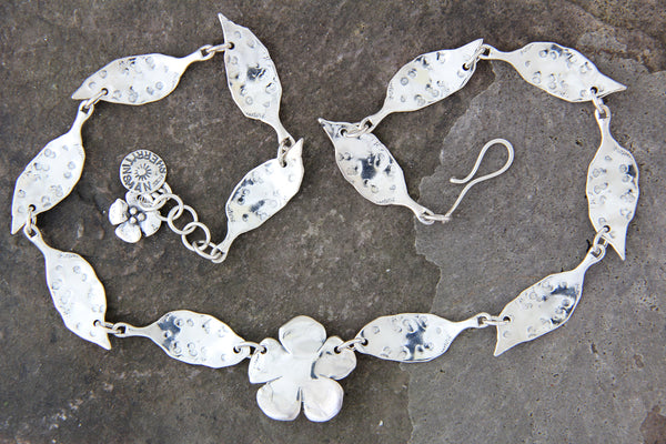 Leaf & Double Dogwood Necklace