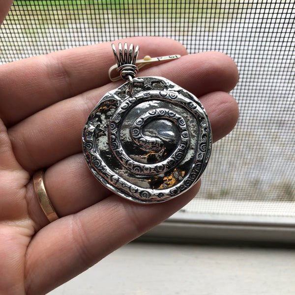 Stamped Spiral Pendant