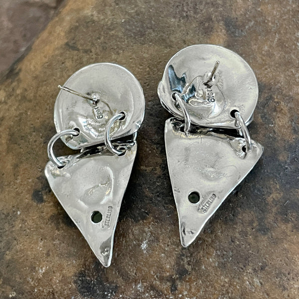 Rose and Peridot Earrings