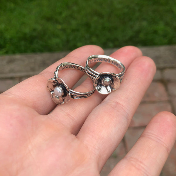 Dogwood Flower Pearl Ring