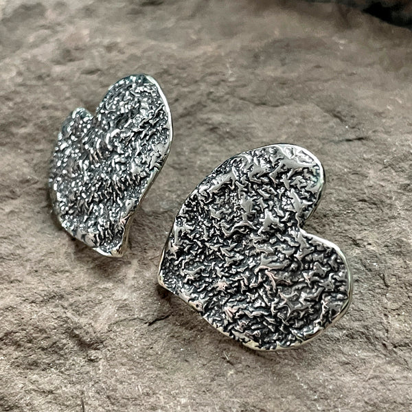 Large Reticulated Heart Earrings