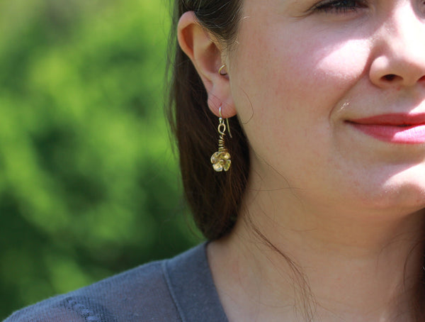 Wrapped Vine Flower Earrings