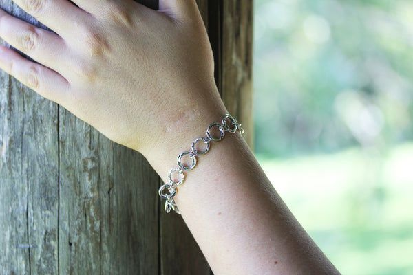 Stamped Hoop Bracelet