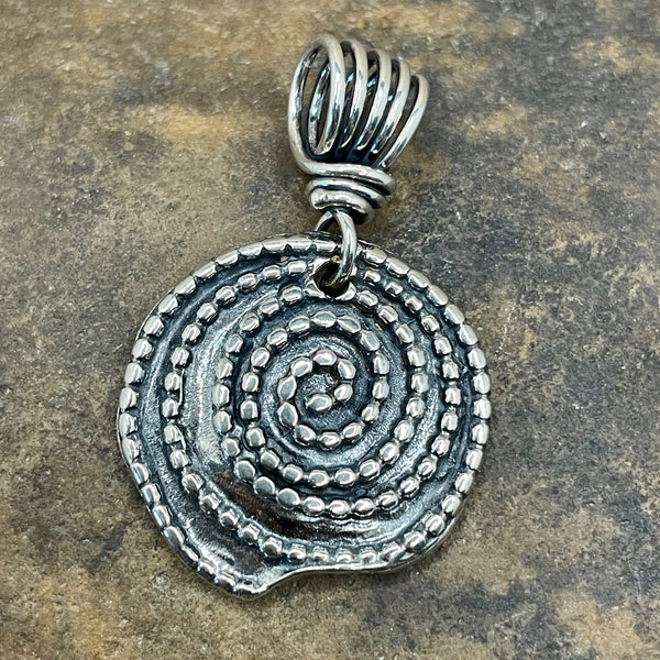 Beaded Spiral Pendant - Medium