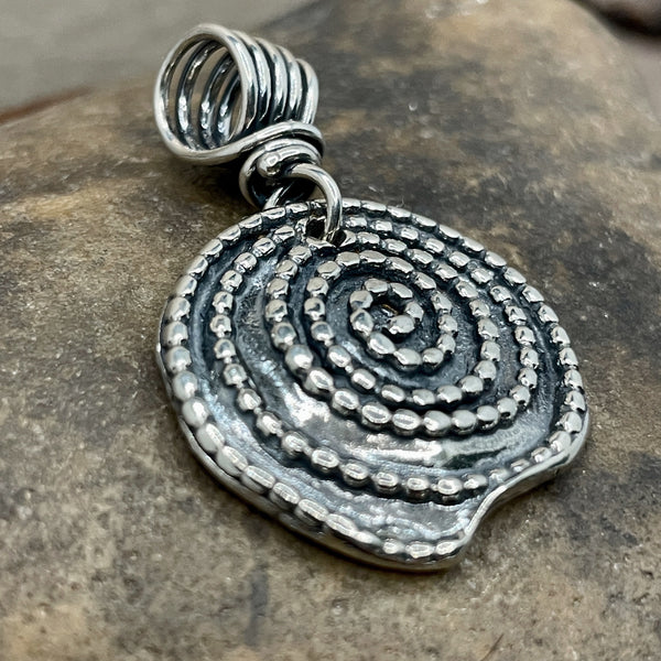 Beaded Spiral Pendant - Medium