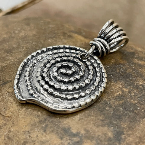 Beaded Spiral Pendant - Medium