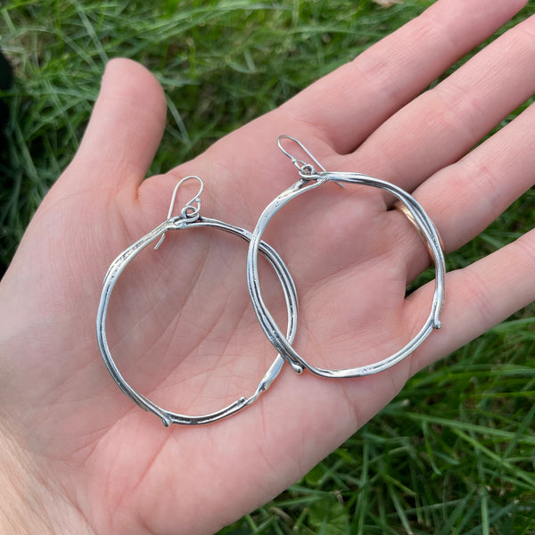 Vine Hoop Earrings - Large