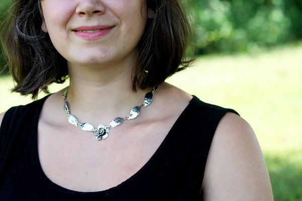Leaf & Double Dogwood Necklace
