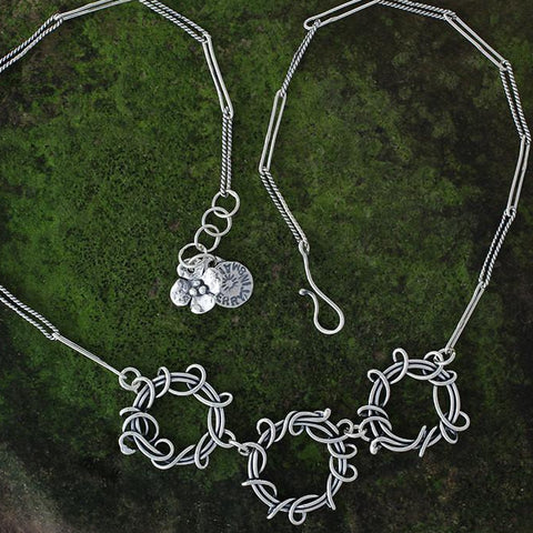 Triple Wrapped Vine Hoop Necklace