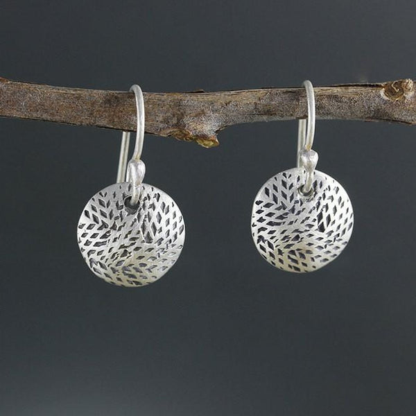 Texture Stamped Disk Earrings