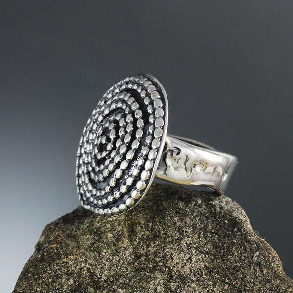 Large Beaded Spiral Ring