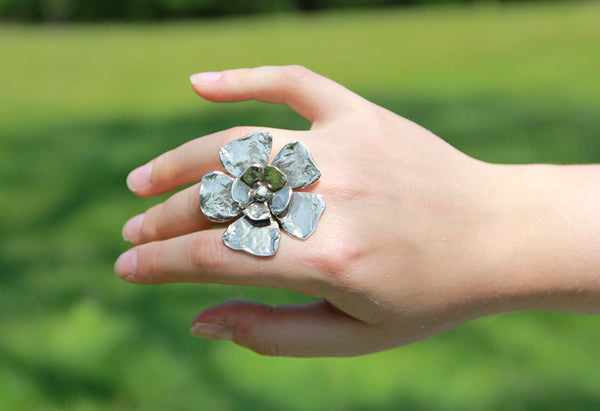 Large Double Flower Ring