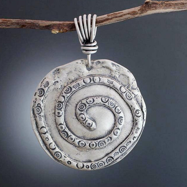 Stamped Spiral Pendant