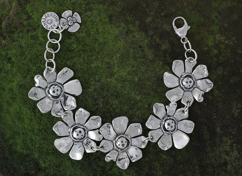 Sterling Silver Sunflower Bracelet